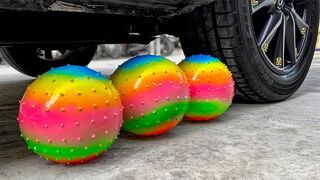 Crushing Crunchy & Soft Things by Car | Experiment Car vs Color Balls