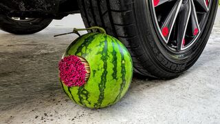 Experiment Car vs Watermelon | Crushing Crunchy & Soft Things by Car | EvE