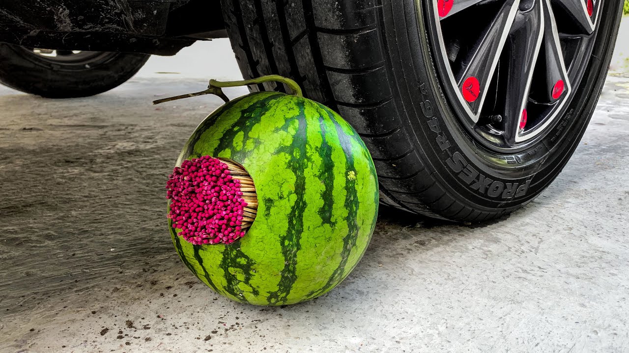 Experiment Car vs Watermelon Crushing Crunchy & Soft Things by Car EvE