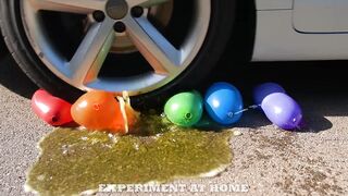 EXPERIMENT: 10 Water Balloons VS CAR - Crushing Crunchy & Soft Things by Car!
