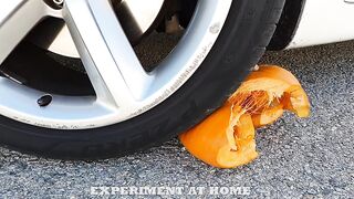 Crushing Crunchy & Soft Things by Car! EXPERIMENT VS HALLOWEEN PUMPKIN !