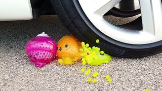 Crushing Crunchy & Soft Things by Car! - EXPERIMENT: CAR VS SLIME STRESS BALLS!!