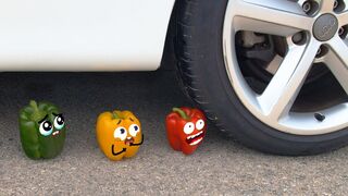 Crushing Crunchy & Soft Things by Car!  EXPERIMENT: VEGETABLES VS CAR 2