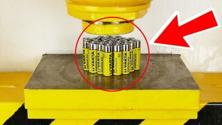 I SHOULD'VE NEVER DONE THAT !! - CRUSH BATTERY WITH HYDRAULIC PRESS - THE SMASHER SHOW