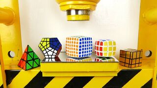 Hydraulic Press VS Rubik Cubes! V-cube, Pyraminx, Megaminx, Mirror Cube, Golden Cube