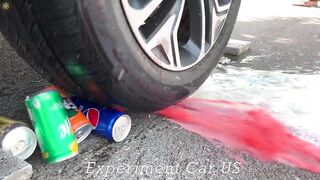 Experiment Car vs Coca Cola, Different Fanta, Mtn Dew, Pepsi, Sprite vs Mentos in Underground