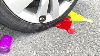 Experiment Car vs Rainbow Tower Ring | Crushing Crunchy & Soft Things by Car | Car US