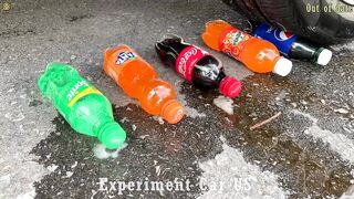 Experiment Car vs Coca cola, Pepsi, Fanta, Mirinda | Crushing Crunchy & Soft Things by Car | Car US