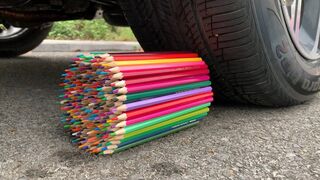 Experiment Car vs Wooden Crayons, Wooden Pencils | Crushing Crunchy & Soft Things by Car | Car US