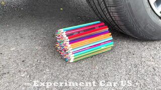 Experiment Car vs Wooden Crayons, Wooden Pencils | Crushing Crunchy & Soft Things by Car | Car US