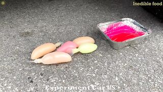 Experiment Long Balloons vs Car  vs Excavator Toys | Crushing Crunchy & Soft Things by Car