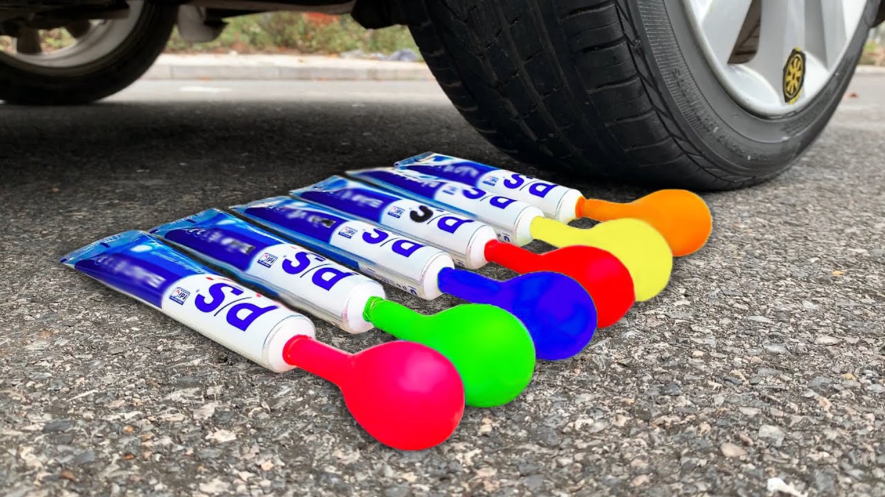 Experiment Car vs Toothpaste Crushing crunchy & soft things by Car