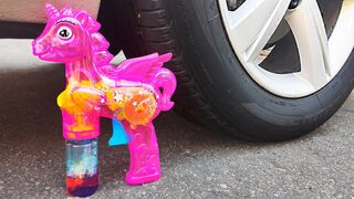 Crushing Crunchy & Soft Things by Car! Experiment Car vs Horse Bubble Train Spiderman Balloon Slime
