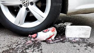 Crushing Crunchy & Soft Things by Car! Experiment Car vs Watermelon in Mask & Slime Antistress