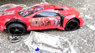 Crushing Crunchy & Soft Things by Car! Experiment Car vs Supercar Toy, Spiderman, Spiderman Car