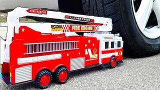 Crushing Crunchy & Soft Things by Car! Experiment Car vs Fire Truck Toys