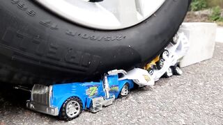 Crushing Crunchy & Soft Things by Car! Experiment Car vs Truck & Trailer with Cars & ATV Toys