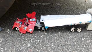 Crushing Crunchy & Soft Things by Car! Experiment Car vs Truck & Trailer with Cars & ATV Toys
