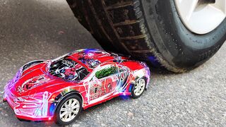 Crushing Crunchy & Soft Things by Car! Experiment Car vs Spiderman Car, Police Car, Fire Truck Toys