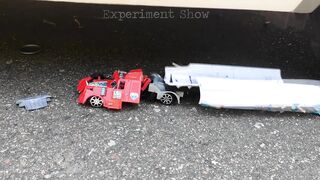 Crushing Crunchy & Soft Things by Car! Experiment Car vs Truck & Trailer with ATV, Police Car Toys