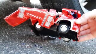 Crushing Crunchy & Soft Things by Car! Experiment Car vs Truck & Trailer, Police Car, Fire Truck