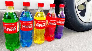 Crushing Crunchy & Soft Things by Car! Experiment Car vs Coca Cola Rainbow Painting, Balloons & FOOD