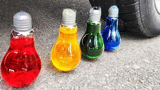 Crushing Crunchy & Soft Things by Car! EXPERIMENT: Car vs Coca Cola, Fanta, Mirinda Balloons, Lamps
