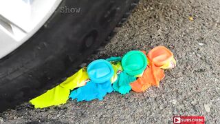 Crushing Crunchy & Soft Things by Car EXPERIMENT: Car vs Jelly, Police Car  Coca Cola Fanta Balloons