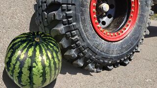 Crushing Crunchy & Soft Things by Car! EXPERIMENT: Car vs Watermelon, Coca Cola, Pepsi, Melon