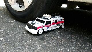 Experiment: Emergency Police Car Toy vs Car. Best Crushing Crunchy & Soft Things by Car