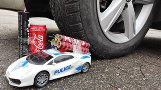 EXPERIMENT: Police Car Toy & Coca Cola vs Car Petard Dynamite. Crushing Crunchy & Soft Things by Car