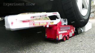 EXPERIMENT: Big Fire Truck Toy vs CAR. Crushing Crunchy & Soft Things by Car