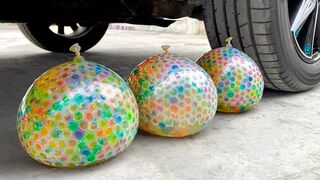Crushing Crunchy & Soft Things by Car! Experiment Car vs Orbeez in Balloons