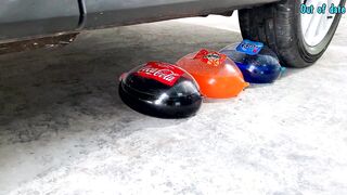 Crushing Crunchy & Soft Things by Car! Experiment: Car vs Pepsi, Mirinda in Balloon