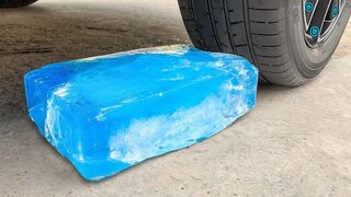 Crushing Crunchy & Soft Things by Car! Experiment: Car vs Blue Big Ice