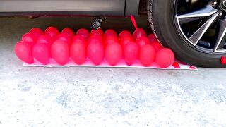 Crushing Crunchy & Soft Things by Car! Experiment: Car vs Red Balloons