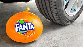 Crushing Crunchy & Soft Things by Car! Experiment Car vs Balloon, Fanta