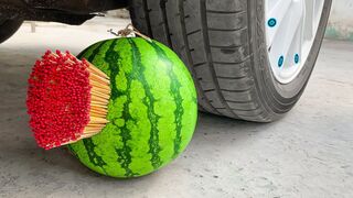 Crushing Crunchy & Soft Things by Car! Experiment: Car vs Matches, Watermelon