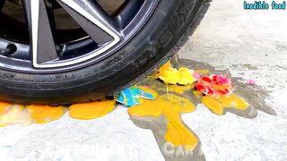 Crushing Crunchy & Soft Things by Car! Experiment: Car vs Rainbow Eggs