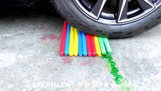 Crushing Crunchy & Soft Things by Car! Experiment: Car vs Toothpaste, Puntos de Globos