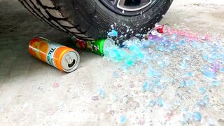 Crushing Crunchy & Soft Things by Car! Experiment: Car vs Rainbow Orbeez and Mentos