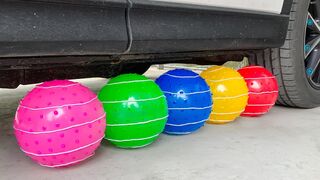Crushing Crunchy & Soft Things by Car! Experiment: Car vs Colour Balls