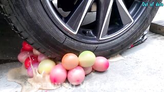 Crushing Crunchy & Soft Things by Car! Experiment: Car vs Colour Balls