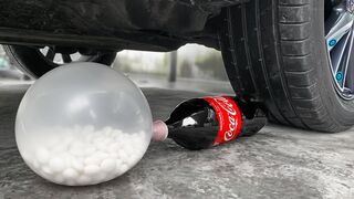 Crushing Crunchy & Soft Things by Car!- EXPERIMENT: CAR Vs Coca Cola, Mentos in Balloon