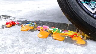 Crushing Crunchy & Soft Things by Car!- EXPERIMENT: CAR Vs Coca Cola, Mentos in Balloon