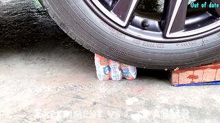 Crushing Crunchy & Soft Things by Car!- EXPERIMENT: CAR Vs Coca Cola, Mentos in Balloon