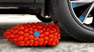 Crushing Crunchy & Soft Things by Car! - EXPERIMENT: CAR VS TOMATO, RUBBER HAND