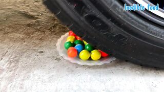 Crushing Crunchy & Soft Things by Car! EXPERIMENT: Car vs Rainbow Glove