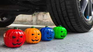Crushing Crunchy & Soft Things by Car! - Experiment: Car vs Halloween Pumpkins