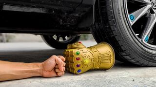 Crushing Crunchy & Soft Things by Car! Experiment Car vs Thanos Infinity Gauntlet